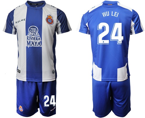 Espanyol #24 Wu Lei Home Soccer Club Jersey